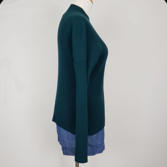 Banana Republic Women's Large Mock Neck Long Sleeve Sweater Green - Picture 4 of 9